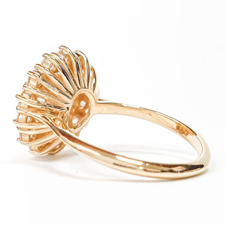 Round Brilliant Diana Ring – Lab Grown Diamond – 14K/18K Yellow Gold – 14 Side Stones