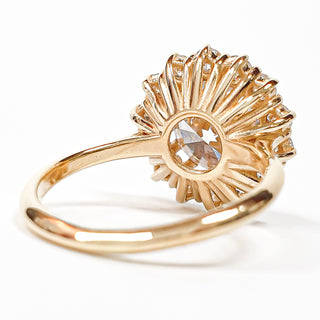 Round Brilliant Diana Ring – Lab Grown Diamond – 14K/18K Yellow Gold – 14 Side Stones