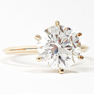 Round Brilliant 6 Prong Solitaire Ring – Lab Grown Diamond – 14K/18K Yellow Gold