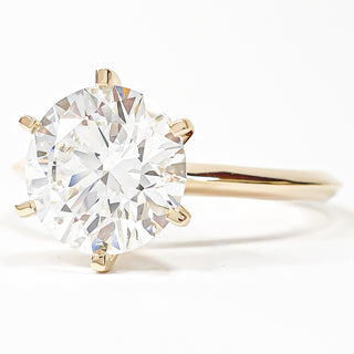 Round Brilliant 6 Prong Solitaire Ring – Lab Grown Diamond – 14K/18K Yellow Gold