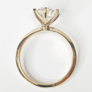Round Brilliant 6 Prong Solitaire Ring – Lab Grown Diamond – 14K/18K Yellow Gold