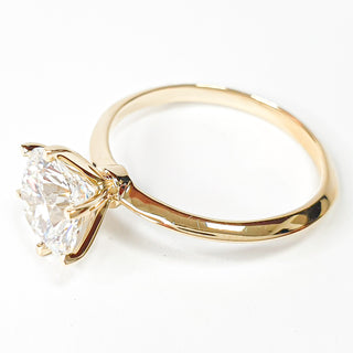 Round Brilliant 6 Prong Solitaire Ring – Lab Grown Diamond – 14K/18K Yellow Gold