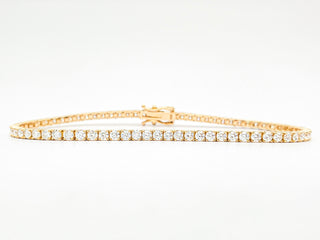 Tennis Bracelet – Lab Grown Diamonds – 14K/18K Yellow Gold – Classic 4 Prong