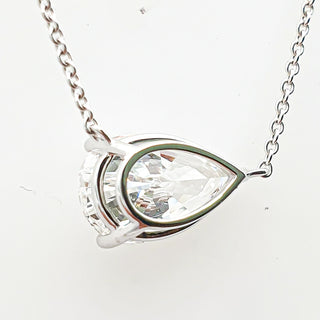 Pear Shape – Lab Grown Diamond – 14K/18K White Gold – Solitaire Necklace