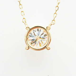 Round Brilliant – Lab Grown Diamond – 14K/18K Yellow Gold – Solitaire Necklace