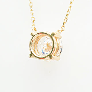 Round Brilliant – Lab Grown Diamond – 14K/18K Yellow Gold – Solitaire Necklace
