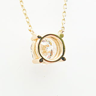 Round Brilliant – Lab Grown Diamond – 14K/18K Yellow Gold – Solitaire Necklace