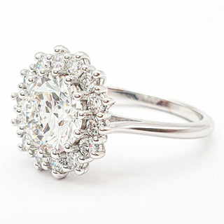 טבעת עגול דיאנה – יהלום מעבדה – זהב לבן 14/18 קראט