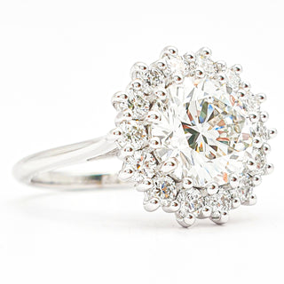 טבעת עגול דיאנה – יהלום מעבדה – זהב לבן 14/18 קראט