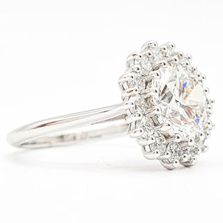 טבעת עגול דיאנה – יהלום מעבדה – זהב לבן 14/18 קראט