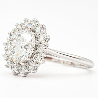 טבעת עגול דיאנה – יהלום מעבדה – זהב לבן 14/18 קראט