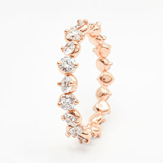 Eternity Ring 1.87 Carat Round Brilliant – Lab Grown Diamonds – 2.13 Gram 14K Rose Gold – 20 Side Stones