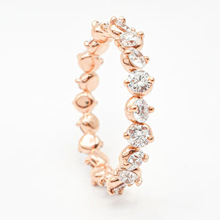 Eternity Ring 1.87 Carat Round Brilliant – Lab Grown Diamonds – 2.13 Gram 14K Rose Gold – 20 Side Stones