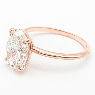 Oval Brilliant Solitaire Ring – Lab Grown Diamond – 14K/18K Rose Gold