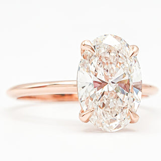 Oval Brilliant Solitaire Ring – Lab Grown Diamond – 14K/18K Rose Gold