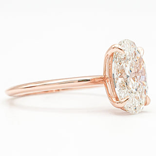 Oval Brilliant Solitaire Ring – Lab Grown Diamond – 14K/18K Rose Gold