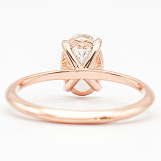 Oval Brilliant Solitaire Ring – Lab Grown Diamond – 14K/18K Rose Gold