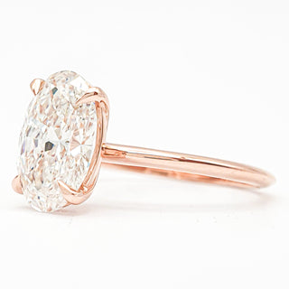 Oval Brilliant Solitaire Ring – Lab Grown Diamond – 14K/18K Rose Gold