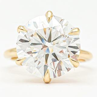 Round Brilliant 6 Prong Solitaire Ring – Lab Grown Diamond – 14K/18K Yellow Gold