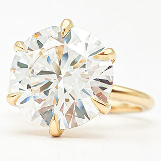 Round Brilliant 6 Prong Solitaire Ring – Lab Grown Diamond – 14K/18K Yellow Gold