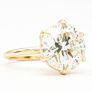 Round Brilliant 6 Prong Solitaire Ring – Lab Grown Diamond – 14K/18K Yellow Gold