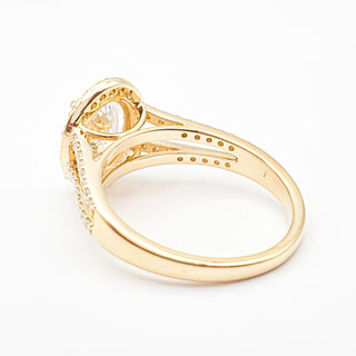 טבעת יהלום עגולה מבריקה 1.00-5.00 קראט – יהלום מעבדה – זהב צהוב 14 או 18 קראט - 18 אבני צד