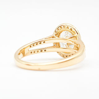 טבעת יהלום עגולה מבריקה 1.00-5.00 קראט – יהלום מעבדה – זהב צהוב 14 או 18 קראט - 18 אבני צד