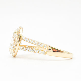 טבעת יהלום עגולה מבריקה 1.00-5.00 קראט – יהלום מעבדה – זהב צהוב 14 או 18 קראט - 18 אבני צד