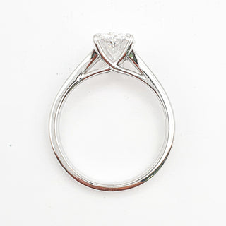 Oval Brilliant Split Band Solitaire Ring – Lab Grown Diamond – 14K/18K White Gold