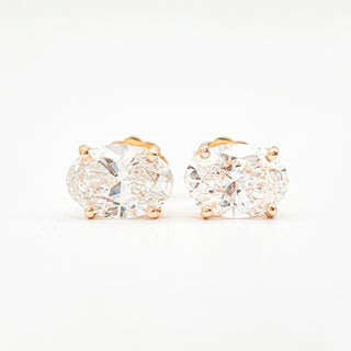 Oval Brilliant Earrings – Lab Grown Diamonds – 14K/18K Yellow Gold – Stud Earrings