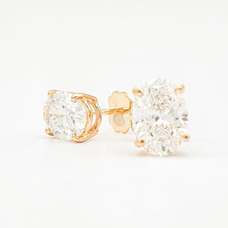Oval Brilliant Earrings – Lab Grown Diamonds – 14K/18K Yellow Gold – Stud Earrings