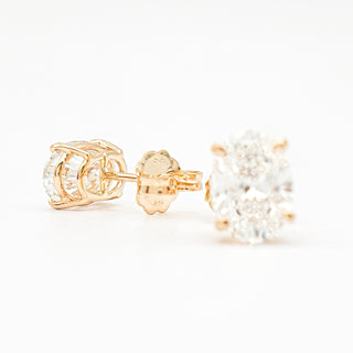 Oval Brilliant Earrings – Lab Grown Diamonds – 14K/18K Yellow Gold – Stud Earrings