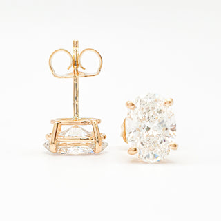 Oval Brilliant Earrings – Lab Grown Diamonds – 14K/18K Yellow Gold – Stud Earrings