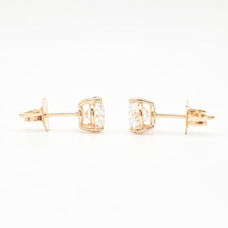 Oval Brilliant Earrings – Lab Grown Diamonds – 14K/18K Yellow Gold – Stud Earrings
