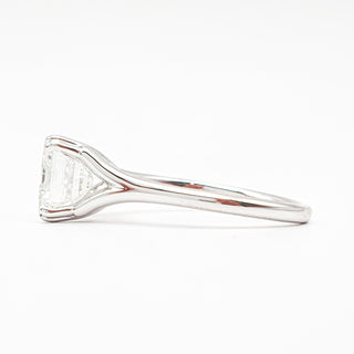 Emerald Cut Split Solitaire Ring – Lab-Grown Diamond – 14K/18K White Gold