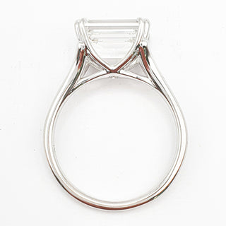 Emerald Cut Split Solitaire Ring – Lab-Grown Diamond – 14K/18K White Gold