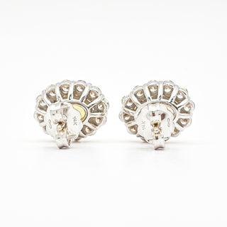 Oval Brilliant Cut 3.00 Carat Lab-Grown Diamonds Fancy Vivid Yellow Earrings | IGI Certified | 3.05 Gram 14K White and Yellow Gold End Date: 08/03/2026