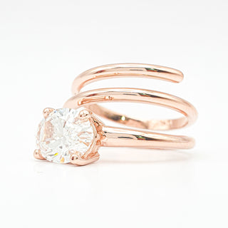Oval Brilliant Spiral Solitaire Ring – Lab Grown Diamond – 14K/18K Rose Gold