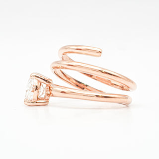 Oval Brilliant Spiral Solitaire Ring – Lab Grown Diamond – 14K/18K Rose Gold