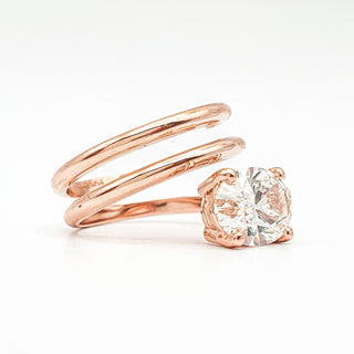 Oval Brilliant Spiral Solitaire Ring – Lab Grown Diamond – 14K/18K Rose Gold