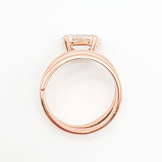 Oval Brilliant Spiral Solitaire Ring – Lab Grown Diamond – 14K/18K Rose Gold