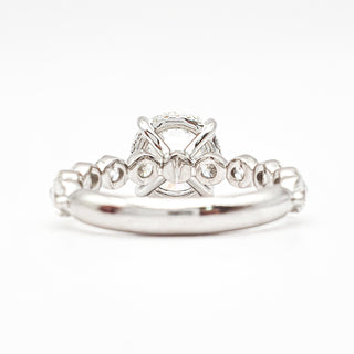 Round Brilliant Pavé Ring – Lab Grown Diamond – 14K/18K White Gold – 30 Side Stones