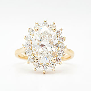 טבעת יהלום עגולה מבריקה 1.00-5.00 קראט – יהלום מעבדה – זהב צהוב 14 או 18 קראט - 18 אבני צד