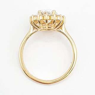 טבעת יהלום עגולה מבריקה 1.00-5.00 קראט – יהלום מעבדה – זהב צהוב 14 או 18 קראט - 18 אבני צד