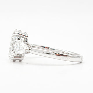 Oval Brilliant 3 Stone Ring – Lab Grown Diamond – 14K/18K White Gold – 2 Side Stones