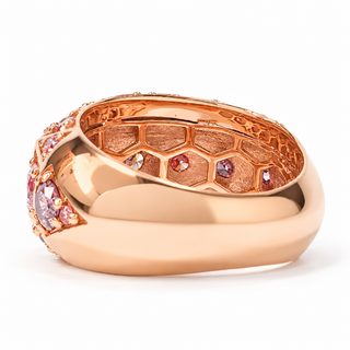 A Mosaic 3.98 Carat Lab-Grown Diamonds Ring | IGI Certified | 13.24 Gram 14K Rose Gold