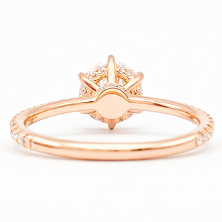 טבעת יהלום עגולה מבריקה 1.00-5.00 קראט – יהלום מעבדה – זהב צהוב 14 או 18 קראט - 18 אבני צד