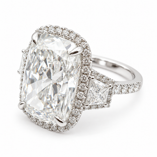 Cushion Brilliant 10.08 Carat Lab-Grown Diamonds Ring | IGI Certified | 7.52 Gram 14K White Gold