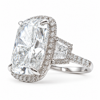 Cushion Brilliant 10.08 Carat Lab-Grown Diamonds Ring | IGI Certified | 7.52 Gram 14K White Gold