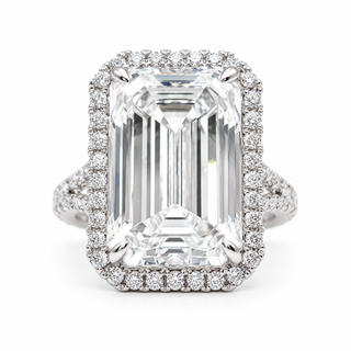 Emerald Cut 13.26 Carat Lab-Grown Diamonds Ring | IGI Certified | 7.82 Gram 18K White Gold